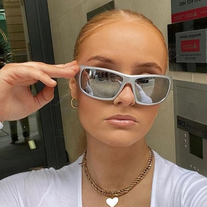 Y2K Cyberpunk Sports Sunglasses For Women Men Wrap Around Future Millennium Style UV400 Fashion Eyewear PC Frame