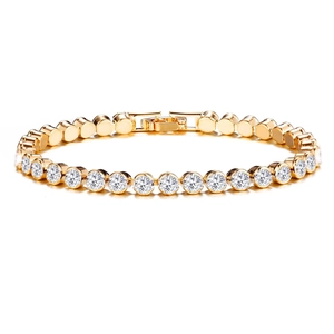 Tennis Armband Kristall Strass Versilbert Glänzend Elegant Luxus Schmuck Für Damen Hochzeit Party Mode Accessoire Geschenk