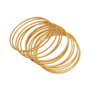 French vintage gold dripping oil stainless steel bangles set on white background