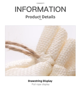 Detailed macro view of the natural drawstring rope on a beige linen fabric gift bag