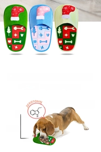 Detail of colorful slipper-shaped pet snuffle mats for dog training and treat seeking