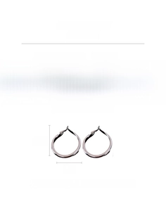 Silver oval hoop earrings with 3.5cm height and alloy material technical details
