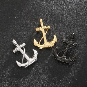 Vintage anchor pendants for men in gold, silver and black stainless steel finishes