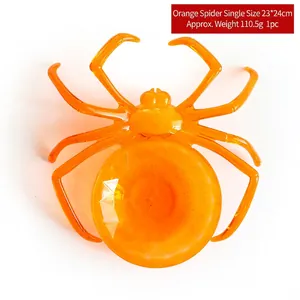 Orange spider fruit plate with gold sequins for Halloween party and bar decoration