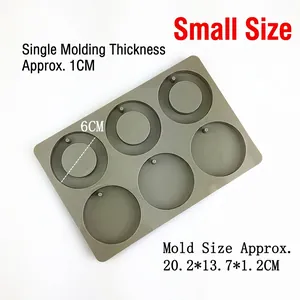 6-cavity round silicone mold for DIY aroma wax tablets and soap with hanging holes