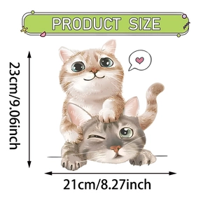Cute cartoon cat toilet seat sticker 21x23cm waterproof PVC bathroom wall decal
