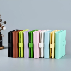 PU Leather Loose Leaf Notebook Binder Refillable Journal Diary With Clasp Closure Macaron Color Office Supplies