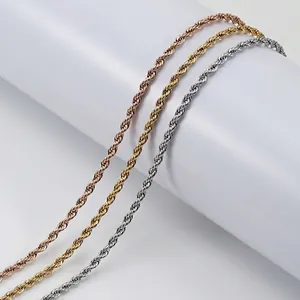Collana A Catena Di Corda In Acciaio Inossidabile Gioielli Minimalisti Per Donna Uomo Unisex Colori Oro Rosa Oro Argento