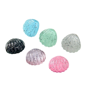 Glitter resin shell accessories in six vibrant colors for DIY crafts and jewelry making