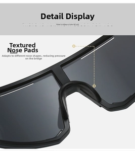 Close-up of matte nose pads on cycling sunglasses designed for pressure relief