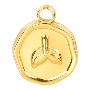 Minimalist 18k gold plated stainless steel fishtail pendant for DIY necklace making
