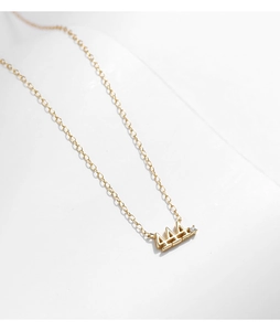 Macro detail of S925 sterling silver 444 number pendant necklace with small crystal