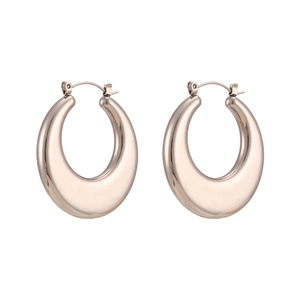 Modern gold-plated stainless steel teardrop hoop earrings with high mirror polished finish