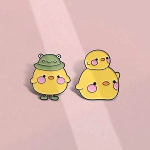 Cute Cartoon Yellow Duck Enamel Brooch Pin Alloy Animal Badge Jewelry For Backpack Hat Clothes Accessory