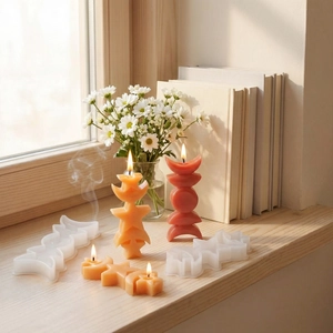 Stampo in silicone stella e luna per candele fai-da-te con decorazioni 3D in resina finite