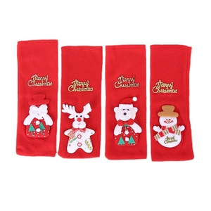 Set of 4 Christmas wine bottle covers with Santa elk bear and snowman character designs