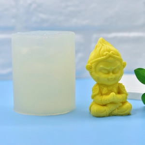 Handmade DIY silicone Sun Wukong Buddha mold for wax candles and soap making