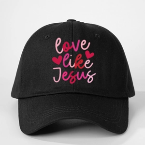 Love Like Jesus Baseball Cap Polyester Cotton Adjustable Sun Protection Religious Heart Print Casual Hat