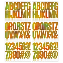 Detailed sheet of 6-inch waterproof holographic gradient alphabet and number stickers