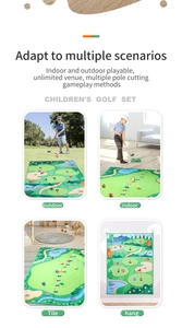 Set de golf infantil para interiores y exteriores en diversos escenarios de juego