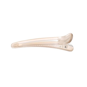 Champagne gold matte duckbill hair clip with non-slip teeth for salon styling