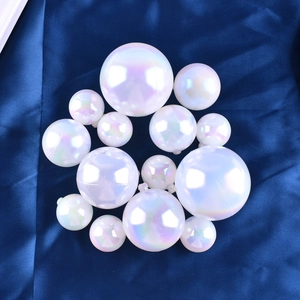 Iridescent white pearl cake decorative balls on silk fabric for birthday baking decoration