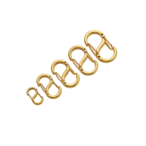 Fünf verschiedene Größen von goldfarbenen S-Haken aus Edelstahl für DIY-Schmuckverbindungen