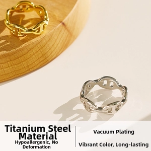 Detail of titanium steel anchor link rings with vacuum plating and anti-fade finish