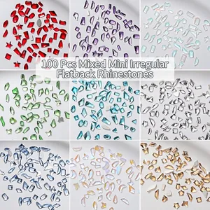 Mixed Shape Nail Art Rhinestones Glass Crystal Flatback DIY Manicure Decoration Colorful Aurora Mini Fancy Jewelry