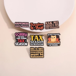 Épingle Émaillée Humour Comptabilité Taxe Broche En Alliage De Zinc Badge Revers Citations Drôles Chat Cadeau