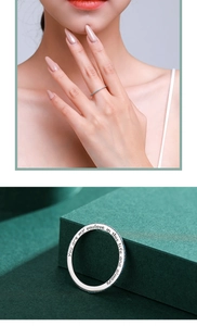 Close-up of S925 silver ring with blue zircons and engraved soulmate quote on inner band