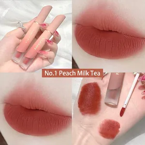 Kakashow matte velvet lip glaze #01 Peach Milk Tea long-lasting waterproof lipstick