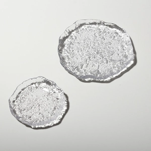 Irregular textured glass jewelry display tray set for photography props and storage