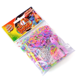 DIY colorful loom bands set including 600 elastic rubber bands with hook and S-clips