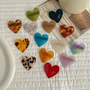 Heart Shaped Acetate Hair Clip French Vintage Side Bangs Clip Minimalist Handmade Hair Accessory For Women Girls