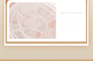 Detail view of pink laundry bag mesh with protective cartilage scaffold for shape retention