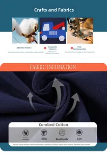 Détail du tissu en coton peigné et de l'écusson camion brodé sur le t-shirt pour garçon