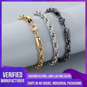 Stainless Steel Wheat Chain Bracelet Twist Rope Fashion Jewelry For Men Women Lobster Clasp Ins Style