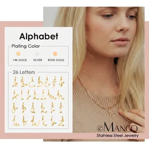 Minimalistisch Edelstahl Alphabet Herz Anhänger Halskette Personalisiert Initiale Buchstabe Panzerkette Choker Schmuck Für Geschenk Damen