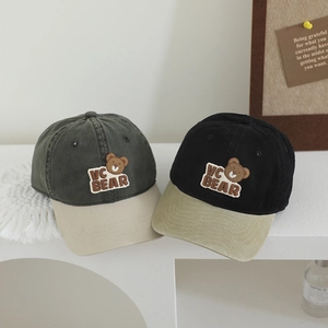 Casquette baseball vintage bicolore pour enfant avec broderie VC BEAR en coton
