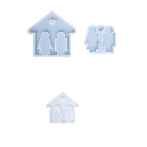 Set di stampi in silicone a forma di casa e coppia per resina fai-da-te e candele