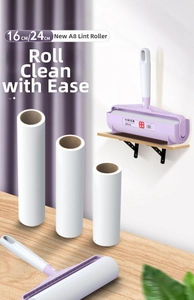 Detail of A8 lint roller set in 16cm and 24cm widths with white adhesive refills