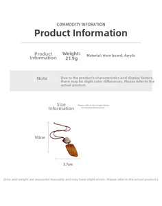 Detailed view showing product dimensions and horn material of the long ethnic necklace
