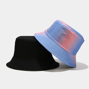 Γυναικείο καπέλο ηλίου tie-dye και μαύρο, πτυσσόμενο καπέλο ψαρά με σχεδιασμό διπλής όψης