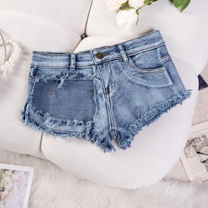 Sexy Denim Shorts Für Damen Mit Ausschnitten Baumwolle Ausgefranster Saum Distressed High Waist Hot Pants Clubwear