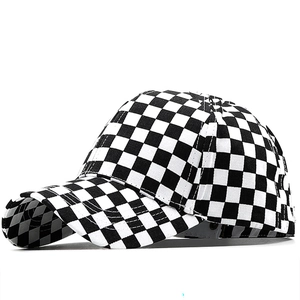 Vintage Checkerboard Baseball Cap Cotton Sun Protection Trucker Hat Unisex Casual Plaid Outdoor Adjustable Sunshade Duckbill Cap