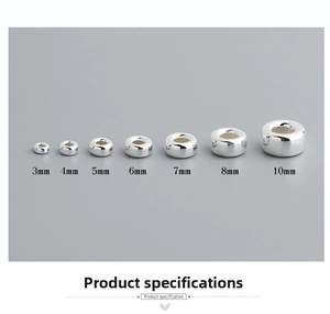 Detailed comparison of S925 sterling silver bubble beads in 7 sizes from 3mm to 10mm
