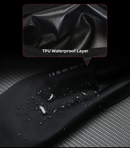 Close-up of waterproof TPU coating on running belt fabric with visible water droplets
