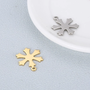 Snowflake Pendant Charms Stainless Steel DIY Jewelry Making Findings For Necklace Earring Christmas Decor