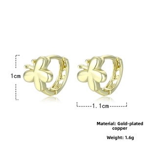 Detailed view of 18K gold plated butterfly hoop earrings with dimensions and weight info